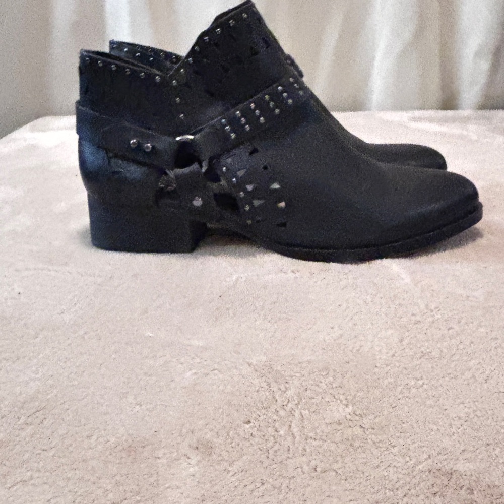 Vince Camuto Black Studded Ankle Booties